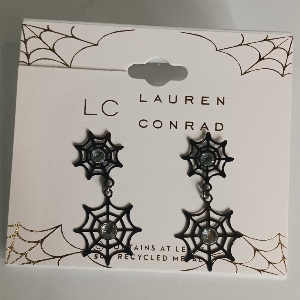 Black spiderwebs earrings